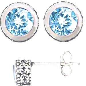 14k/rhodium/.925K 0.83ct aquamarine